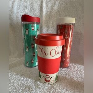 Festive Holiday Tumblers and Coffee Cup